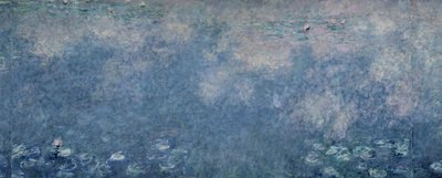 Waterlelies: Twee Treurwilgen, midden rechts sectie, 1914-18 door Claude Monet